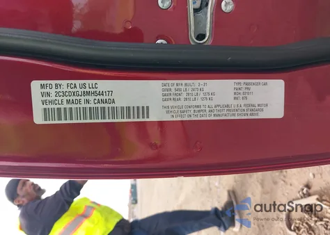 2021 Dodge Charger Scat Pack Rwd из США, поврежденный, VIN 2C3CDXGJ8MH544177